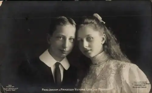 Ak Prinz Joachim von Preußen, Prinzessin Victoria Luise von Preußen