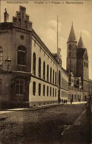 Ak Magdeburg, Kloster u. l. Frauen und Marienkirche