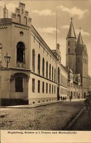 Ak Magdeburg, Kloster u. l. Frauen und Marienkirche