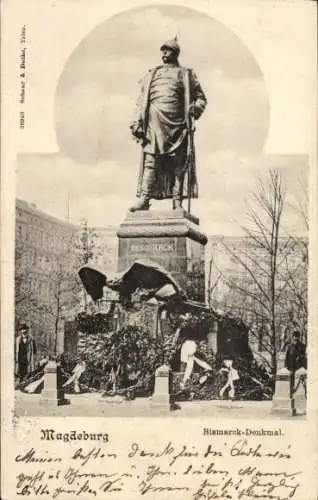 Ak Magdeburg in Sachsen Anhalt, Bismarck-Denkmal