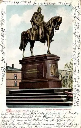 Ak Magdeburg an der Elbe, Kaiser Wilhelm Denkmal