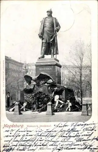 Ak Magdeburg in Sachsen Anhalt, Denkmal Fürst Bismarck