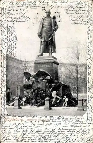 Ak Magdeburg in Sachsen Anhalt, Denkmal Fürst Bismarck