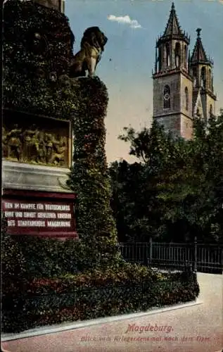 Ak Magdeburg an der Elbe, Kriegerdenkmal, Dom