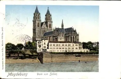 Ak Magdeburg in Sachsen Anhalt, Dom von Süden