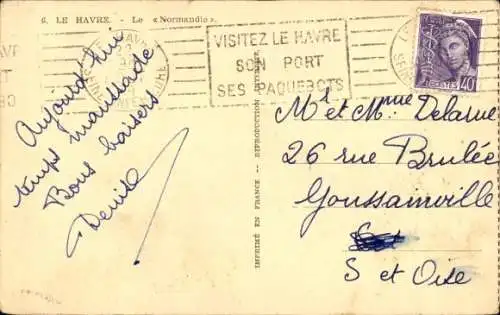 Ak CGT Paquebot Le Normandie, Passagierdampfer