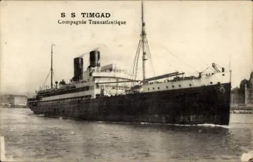 Ak Paquebot S.S. Timgad, CGT French Line, Dampfer