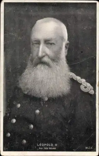 Ak König Leopold II. von Belgien, Portrait