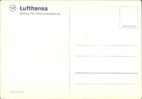 Ak Passagierflugzeug Lufthansa, Boeing 707 Intercontinental Jet