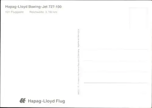 Ak Passagierflugzeug Boeing Jet 727 der Hapag Lloyd