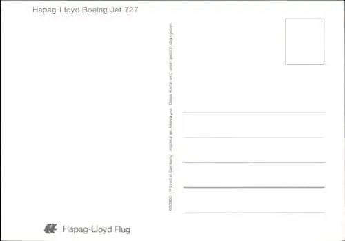 Ak Passagierflugzeug Boeing Jet 727 der Hapag Lloyd