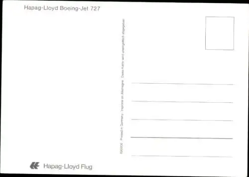 Ak Passagierflugzeug Boeing Jet 727 der Hapag Lloyd