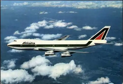 Ak Italienisches Passagierflugzeug der Alitalia, Boeing 747-100/200, I-DEMA