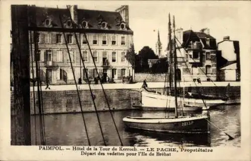 Ak Paimpol Côtes d’Armor, Hotel de la Tour de Kerroch, Depart des vedettes pour l'Ile de Brehat