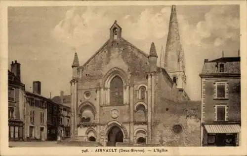 Ak Airvault Deux Sevres, Kirche