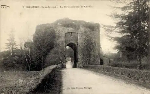 Ak Bressuire Deux Sèvres, La Porte d'Entrée du Château