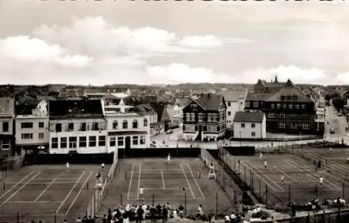 Ak Nordseebad Norderney Ostfriesland, Tennisplätze, Panorama