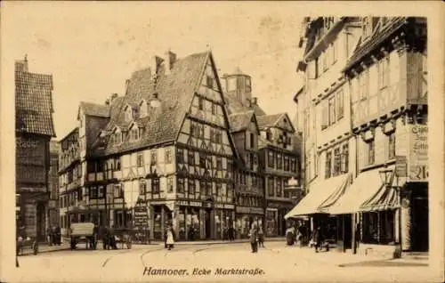 Ak Hannover in Niedersachsen, Ecke Marktstraße