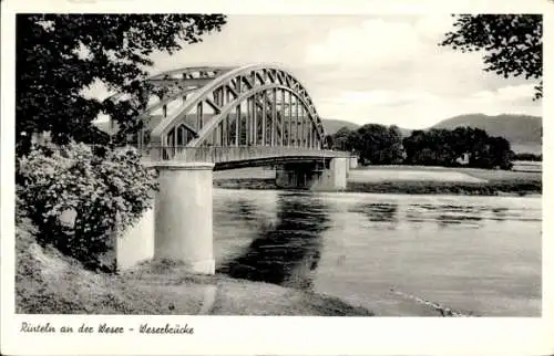 Ak Rinteln an der Weser, Weserbrücke