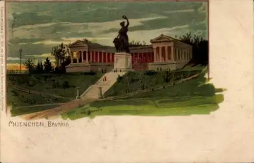 Künstler Litho München, Bavaria, Ruhmeshalle