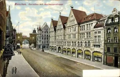 Ak München Bayern, Karlstor, Neuhauserstraße