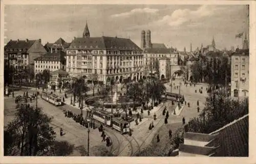 Ak München, Sendlingertorplatz, Sendlingertor, Straßenbahn