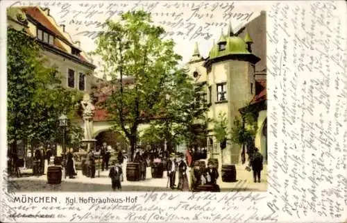 Ak München Oberbayern, im Königlichen Hofbräuhaus Hof