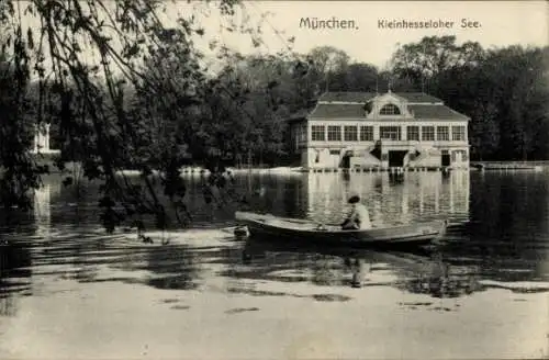 Ak München Bayern, Kleinhesseloher See, Ruderer