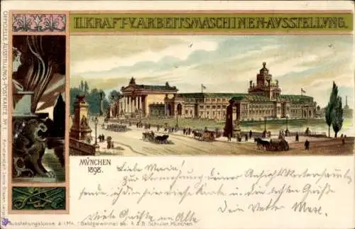 Litho München, Kraft- und Arbeitsmaschinen Ausstellung 1898, Ausstellungsgebäude