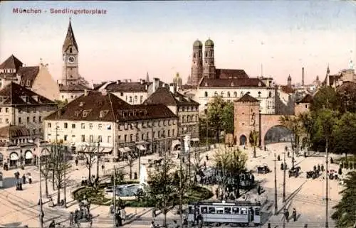 Ak München Bayern, Sendlinger Tor Platz