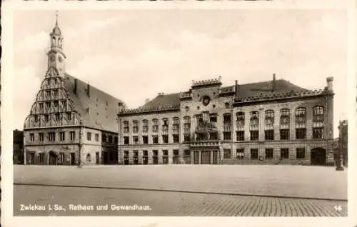 Ak Zwickau in Sachsen, Rathaus, Gewandhaus