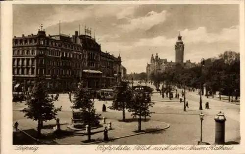 Ak Leipzig in Sachsen, Rossplatz, Blick nach dem Neuen Rathaus