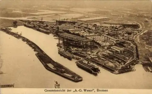 Ak Hansestadt Bremen, Gesamtansicht der AG Weser