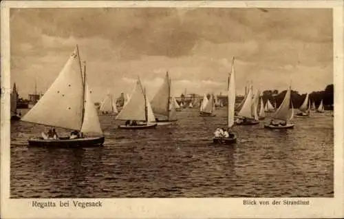 Ak Vegesack Hansestadt Bremen, Regatta, Blick von der Strandlust