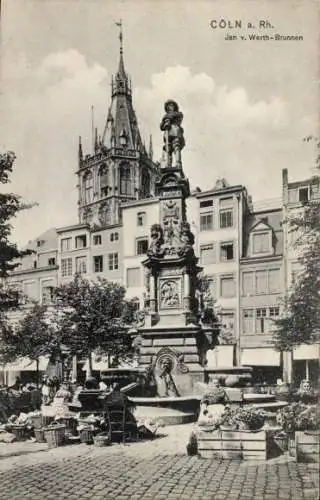 Ak Köln am Rhein, Jan v. Werth-Brunnen