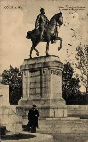 Ak Köln am Rhein, Kaiser-Friedrich-Denkmal am Kaiser-Friedrich-Ufer