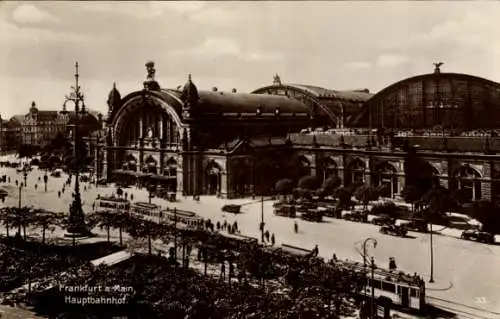 Ak Frankfurt am Main, Hauptbahnhof, Straßenbahn