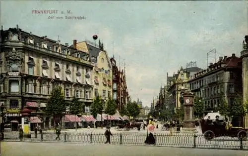 Ak Frankfurt am Main, Zeil vom Schillerplatz