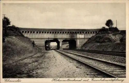 Ak Eberswalde in der Mark, Hohenzollernkanal, Eisenbahnunterführung