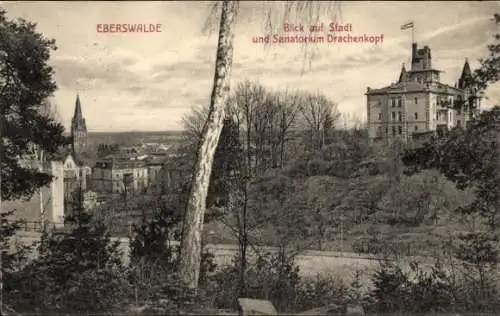 Ak Eberswalde in der Mark, Stadtblick mit Sanatorium Drachenkopf