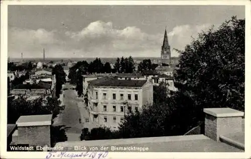 Ak Eberswalde im Kreis Barnim, Blick von der Bismarcktreppe