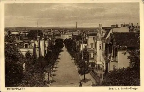 Ak Eberswalde, Blick von der Moltke Treppe auf die Moltkestraße