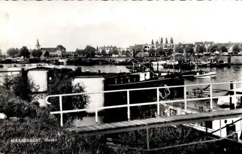 Ak Maasbracht Limburg Niederlande, Hafen