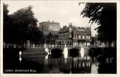 Ak Leiden Südholland Niederlande, Utrechtsche Brug