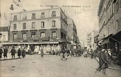 CPA Vincennes Val de Marne, Rue de Montreuil