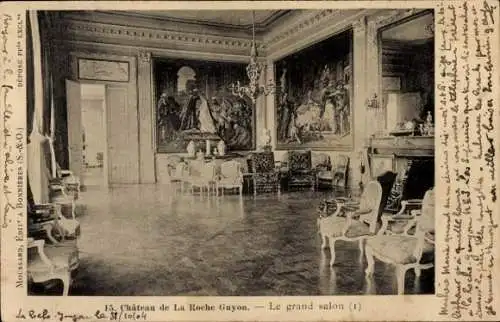 CPA La Roche Guyon Val d'Oise, Château, grand salon