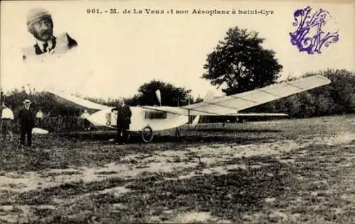 Ak Saint Cyr l'Ecole Yvelines, Flugzeug auf dem Startfeld