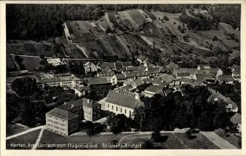 Ak Herten Rheinfelden in Baden, Fliegeraufnahme, St. Josefs-Anstalt