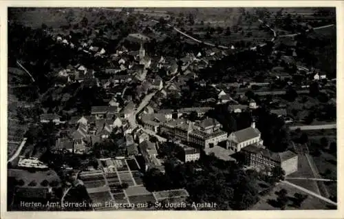 Ak Herten Rheinfelden in Baden, Fliegeraufnahme mit St. Josefs-Anstalt