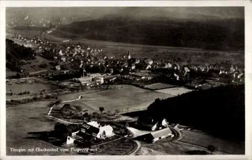 Ak Waldshut Tiengen am Hochrhein, Glockenhof, Fliegeraufnahme